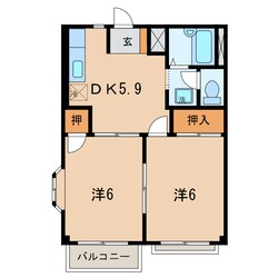 碧南中央駅 徒歩18分 2階の物件間取画像